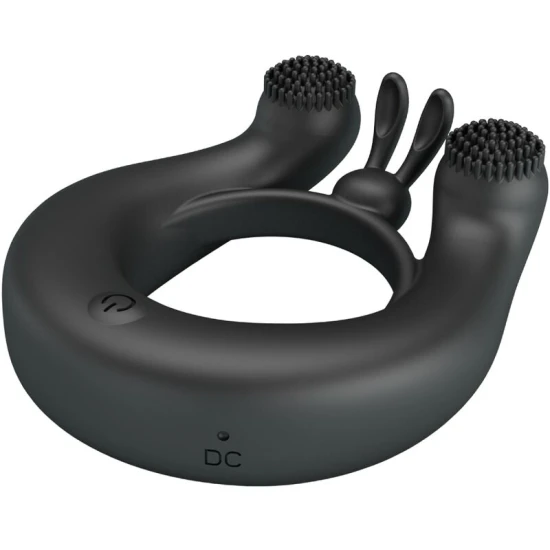 Inele vibratoare, stimulator clitoridian, Roz/Negru