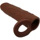 Inel penis cu penis sleeve și extensie 2,5 cm, culoare mulat
