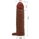 Inel penis cu penis sleeve și extensie 2,5 cm, culoare mulat