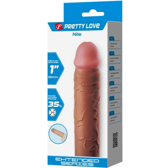 Manșon penis cu extensie 2,5 cm, mulat