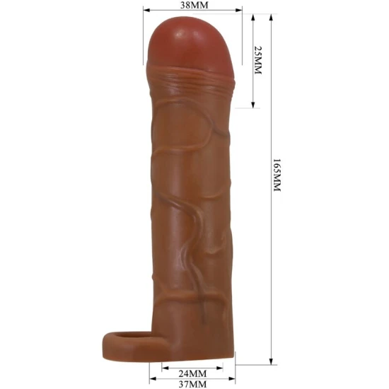 Manșon penis cu extensie de 2,5 cm, mulat