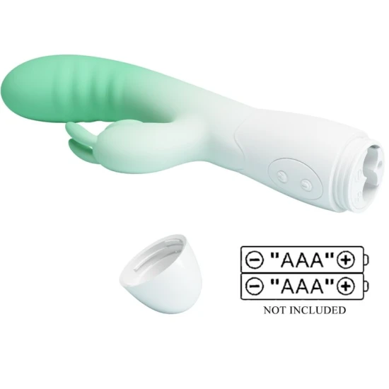 Vibrator Cerberus Rabbit - 30 Funcții de Vibrație, Verde, Mărime Slim.