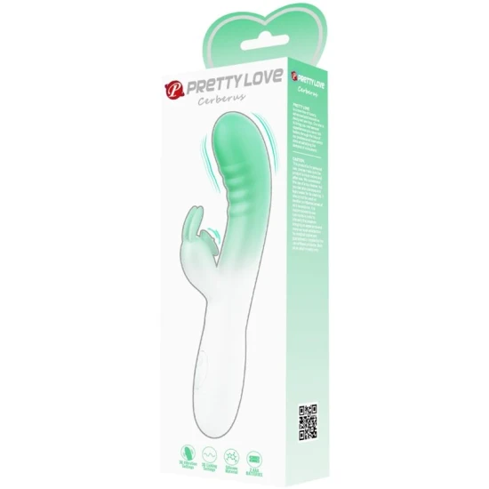 Vibrator Cerberus Rabbit - 30 Funcții de Vibrație, Verde, Mărime Slim.