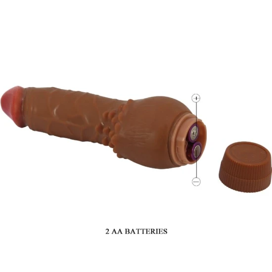 Vibrator realist, 19.5 cm, mulatto