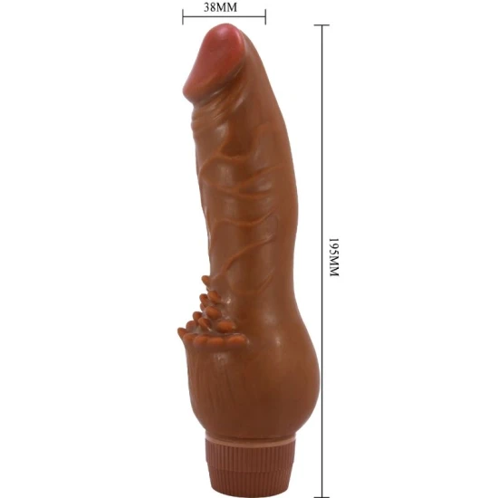 Vibrator realist, 19.5 cm, mulatto