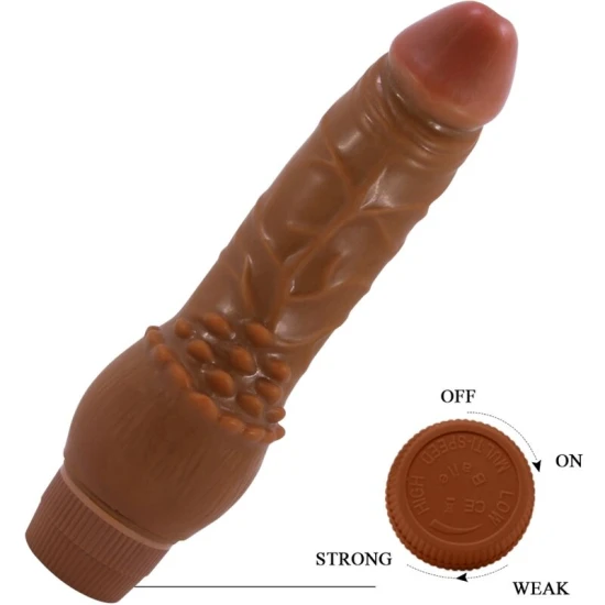 Vibrator realist, 19.5 cm, mulatto