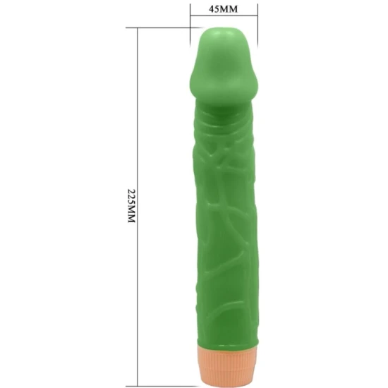 Vibrator realist tip dildo, 22,5 cm, Verde