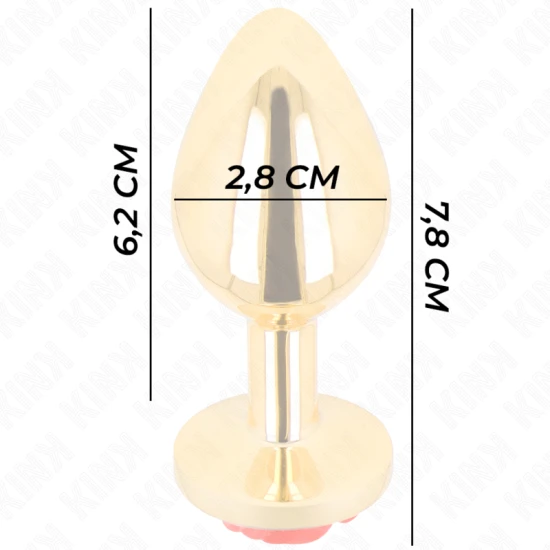 Plug anal Model, auriu - Roz roșu