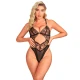 SUBBLIME - Body tip model Transparent cu dantelă decupată, Negru L/XL