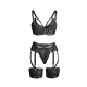 Set Sutien Bondage - Decupat, Negru, S/M
