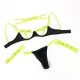 SUBBLIME - Set sutien cu detalii la gât și la picioare, Verde fluorescent, S/M