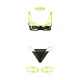 SUBBLIME - Set sutien cu detalii la gât și la picioare, Verde fluorescent, S/M