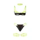 SUBBLIME - Set sutien și detalii la picioare, Verde fluorescent, L/XL