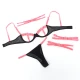 SUBBLIME - Set sutien și detalii la chiloți Model, Roz fluorescent L/XL
