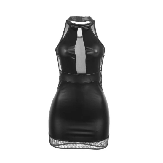 SUBBLIME - Rochie tip halter cu transparențe, Negru L/XL