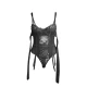 SUBBLIME - Rochie tip body din dantelă cu fundițe și jartiere, Negru S/M