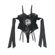 SUBBLIME - Rochie tip body din dantelă cu fundițe și jartiere, Negru S/M
