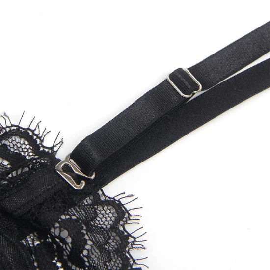 SUBBLIME - Rochie tip body din dantelă cu fundițe și jartiere, Negru S/M
