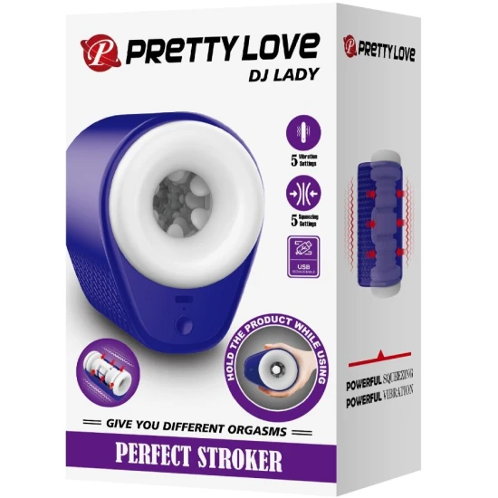 Cupă masturbator DJ Lady, cu vibrații, 5 setări, Mov