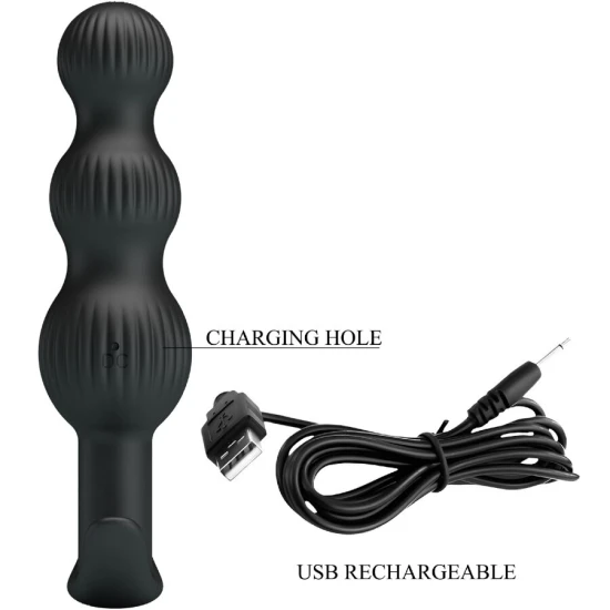 Vibrator Anal - 10 Vibrații, Negru, Mărime Unică