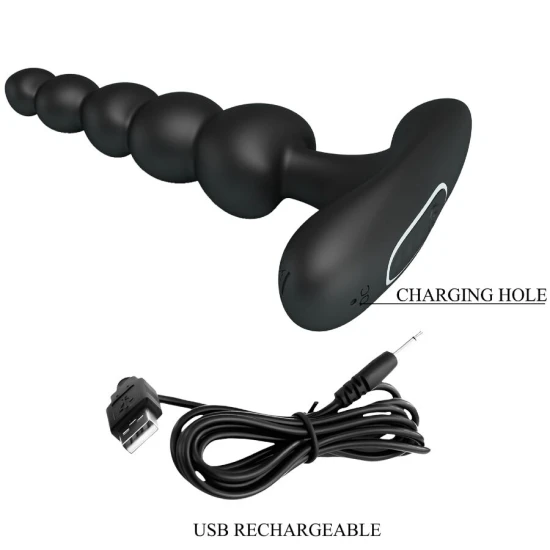 Vibrator anal tip plug, 10 moduri de vibrație, Negru
