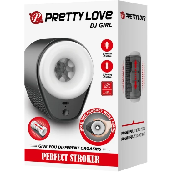 Cupă masturbator DJ pentru bărbați, Roz, 5 setări vibrații