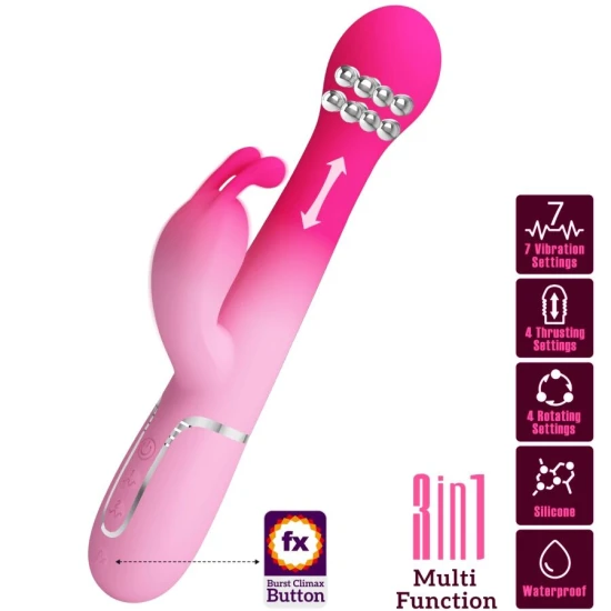Vibrator iepuraș 3 în 1 multifuncțional, Roz