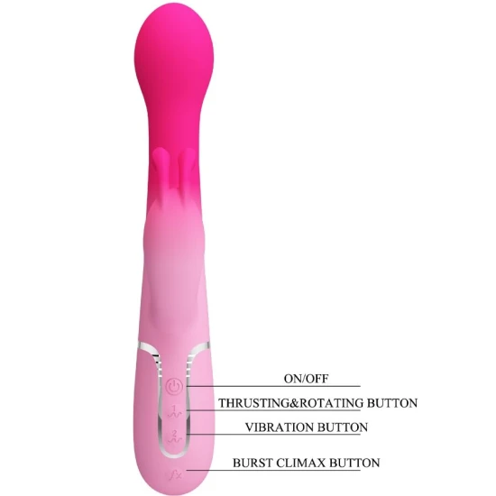Vibrator iepuraș 3 în 1 multifuncțional, Roz