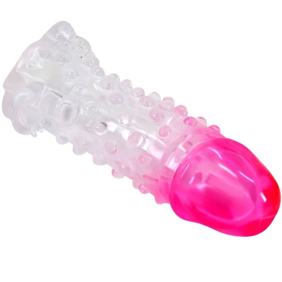 Mâneca realistă pentru penis, cu textură în relief, Roz