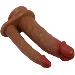 Dublu dildo vibrator realist, Natural Mulatto