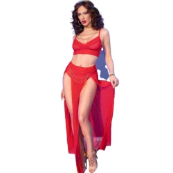 Set lenjerie CHILIROSE CR 4850 - Roșu, M