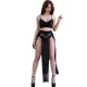 Set Top, Fustă și Tanga - Lanțuri Aurii, Negru, Mărime M