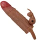 Mâneacă penis cu stimulator clitoris, Roz