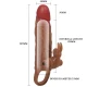 Mâneacă penis cu stimulator clitoris, Roz