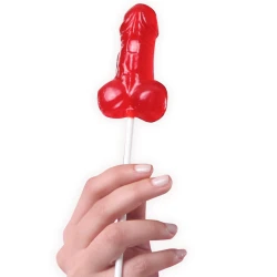 Lollipop Penis Căpșuni - 40 Bucăți, Roșu, Unică Mărime