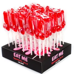 Lollipop Penis Căpșuni - 40 Bucăți, Roșu, Unică Mărime