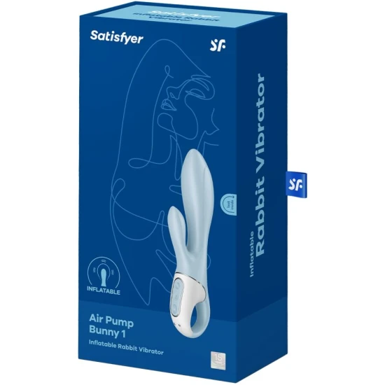 Vibrator iepure cu pompă de aer, albastru