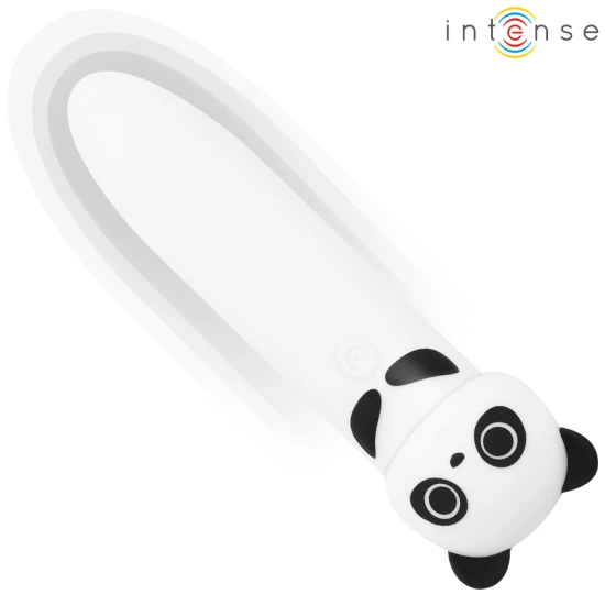 INTENSE - Glonț Vibrator Tip POH, Panda, Roz, USB Reîncărcabil, 10 x 2.2 cm