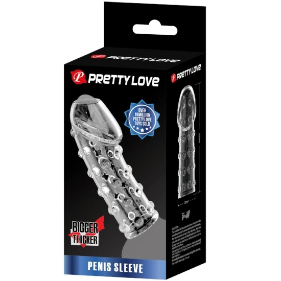 Manșon penis strâns și cu volum, transparent