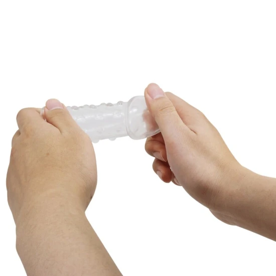 Manșon penis strâns și cu volum, transparent
