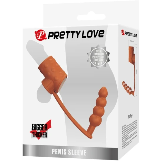 Penis sleeve cu dop anal, Natural