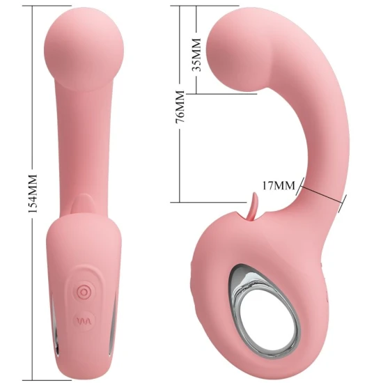 Vibrator punct G si stimulator clitoris, Roz