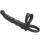 Inel penis vibrator, cu plug, 10 moduri vibrație, Negru