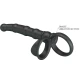 Inel penis vibrator, cu plug, 10 moduri vibrație, Negru