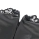 Rochie Dantelă Guler Piele - Negru, S/M