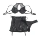 Set Sutien și Fustă - Piele, Negru, S/M
