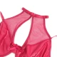 Set lenjerie SUBBLIME - Dantelă, Transparent, Roșu, L/XL