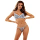 Set Sutien și Chiloți - Broderie Florală, Albastru, S/M