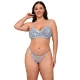 Set Sutien și Chiloți - Broderie Florală, Albastru, L/XL