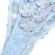 Set Sutien și Chiloți - Broderie Florală, Albastru, L/XL